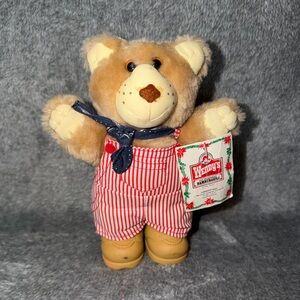 Vintage Dudley Furskins Wendy’s My Teddy Bear 1986 Plush Stuffed Red Striped